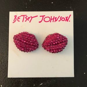 Betsey Johnson Lip Stud Earrings